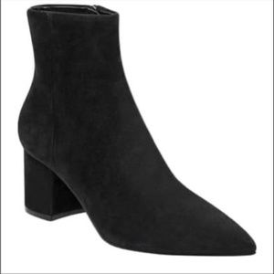 Marc Fisher LTD Jarli Pointy Toe Suede Block Heel Bootie